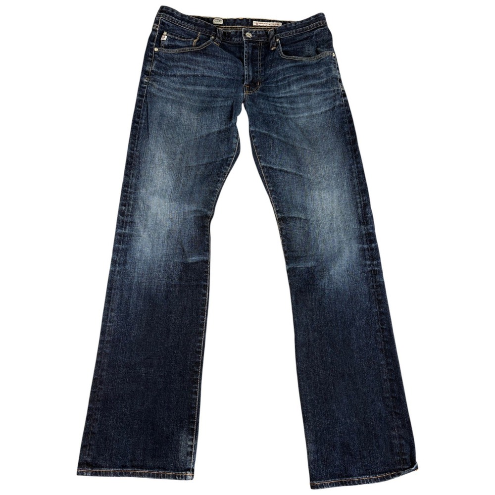 AG Adriano Goldschmied Protege Straight Leg Jeans Mens 34 Blue Denim Dark Washed